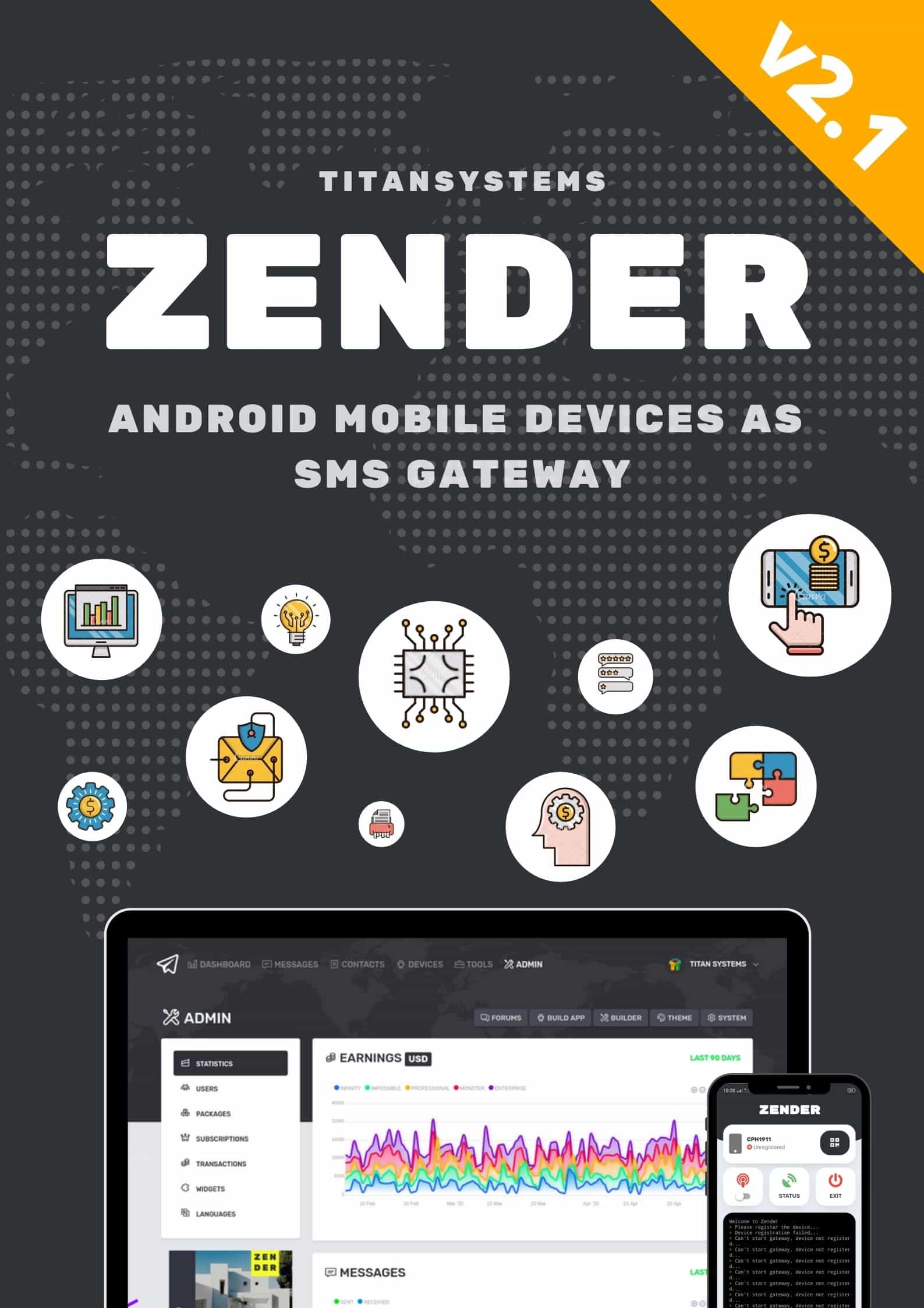 Zender - Android Mobile Devices as SMS Gateway (SaaS Platform) - 4