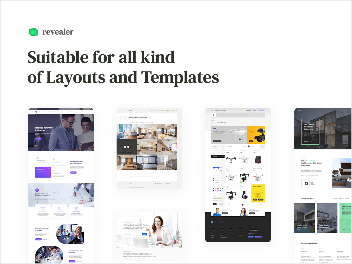 Suitable for all kind of layouts and templates