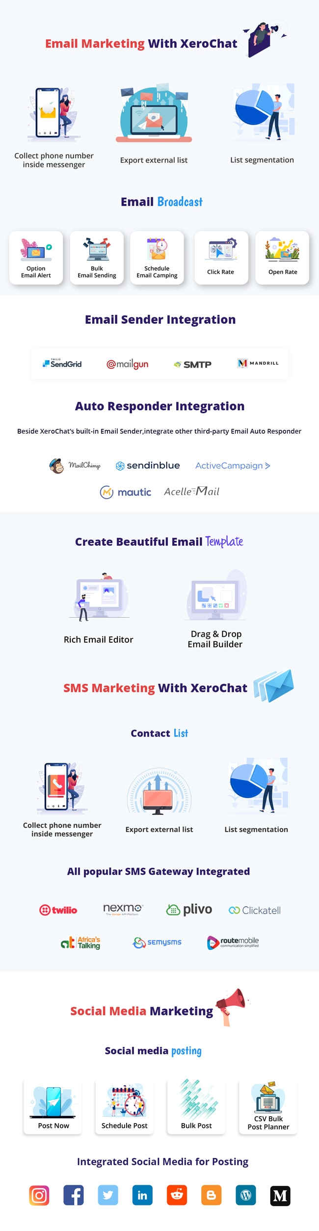 XeroChat - Facebook Chatbot, eCommerce & Social Media Management Tool (SaaS) - 25