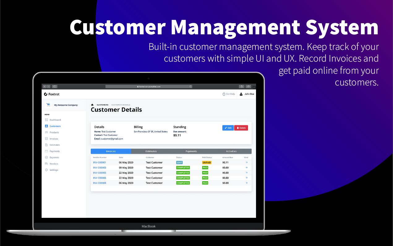 Foxtrot SaaS - Customer, Invoice and Expense Management System - 5