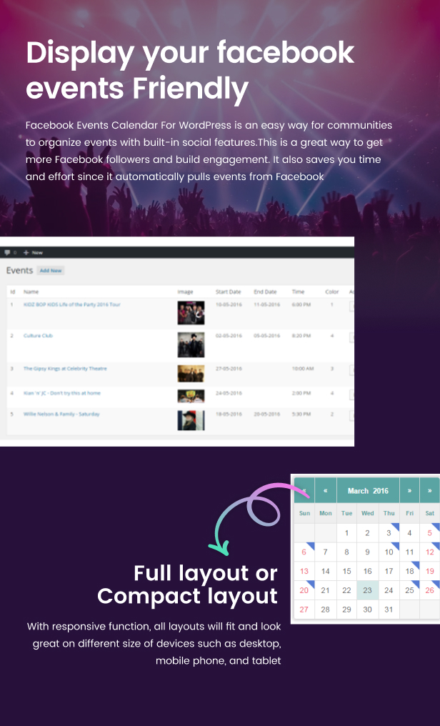 Facebook Events Calendar For WordPress - 9