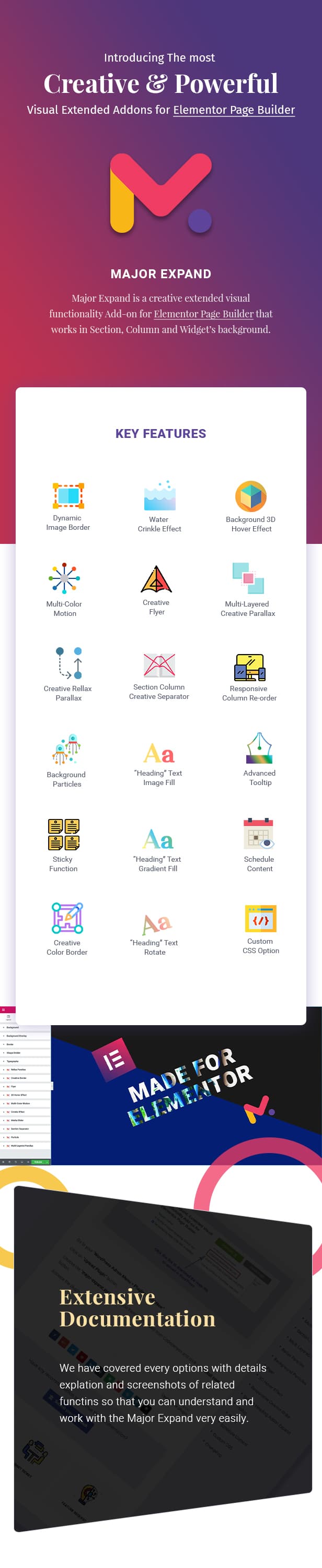 Major Expand: Extended Visual Functionality Add-on for Elementor Page Builder - 1