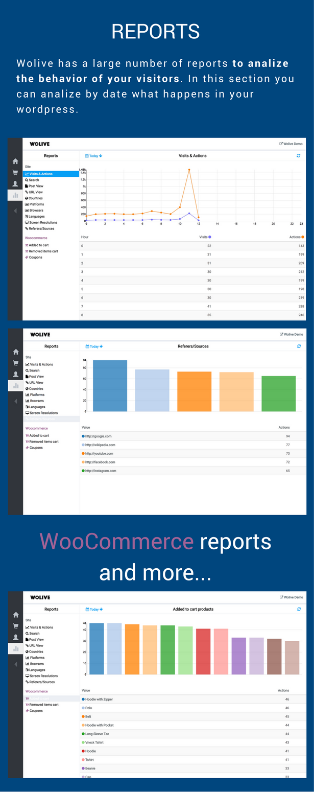 Wolive - Visitor Tracker Analytics Plugin for WordPress & WooCommerce - 7