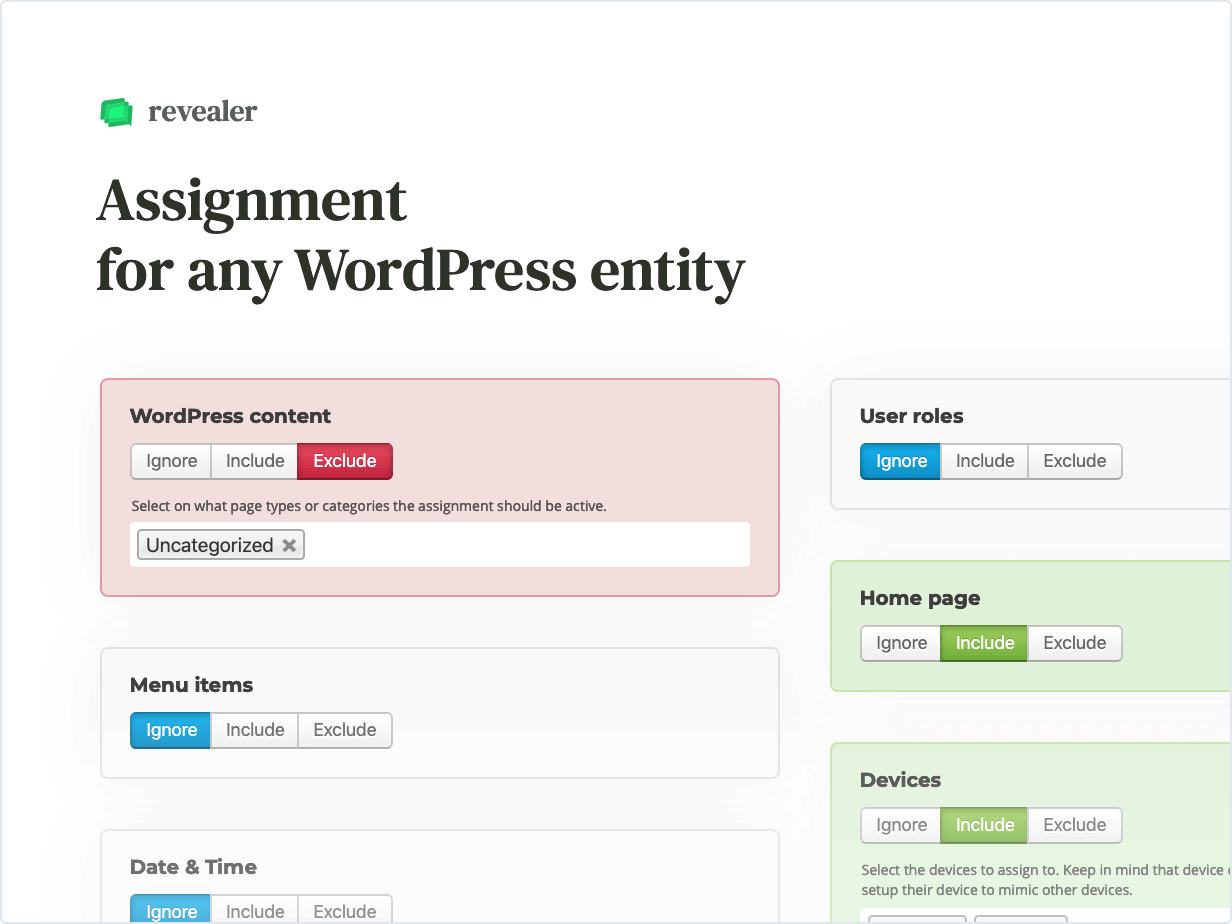 Assignment interface for any entity
