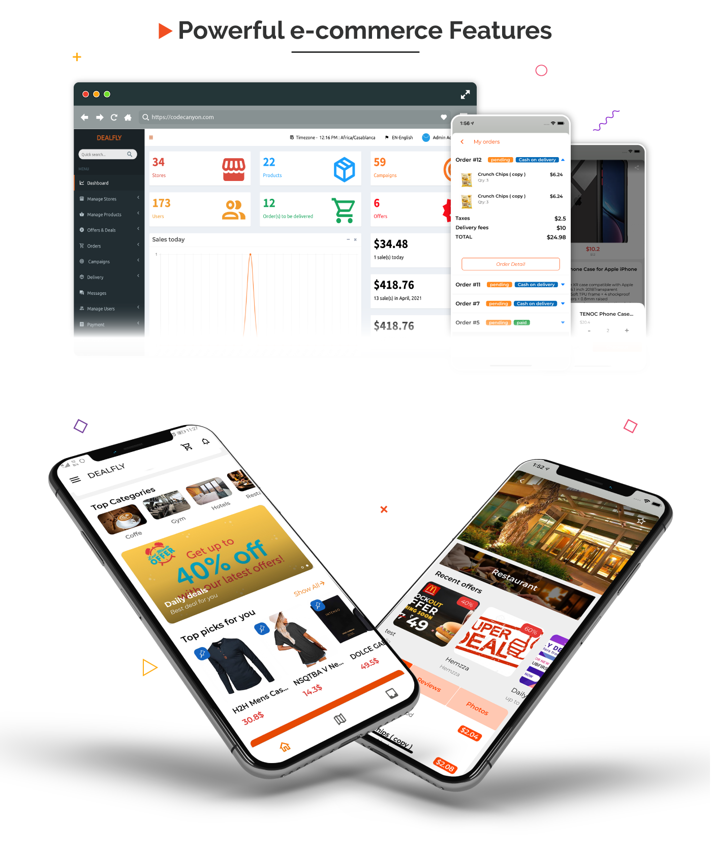 Dealfly - E-commerce & multi-vendors marketplace,Offers, Subscription system - iOS & Android - v2.1 - 2