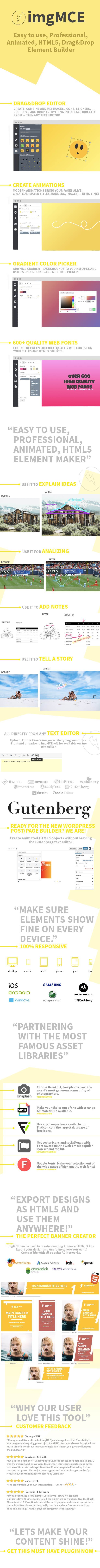 imgMCE - Professional, Easy to use,  HTML5, Animated, Drag&Drop Element Designer