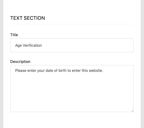 Elegant Age Verification Administration Interface – Localization – Example 2