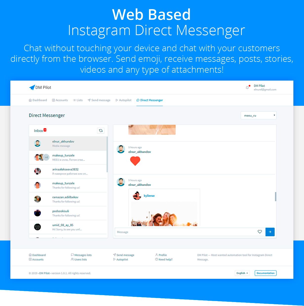 Web Based Direct Messenger