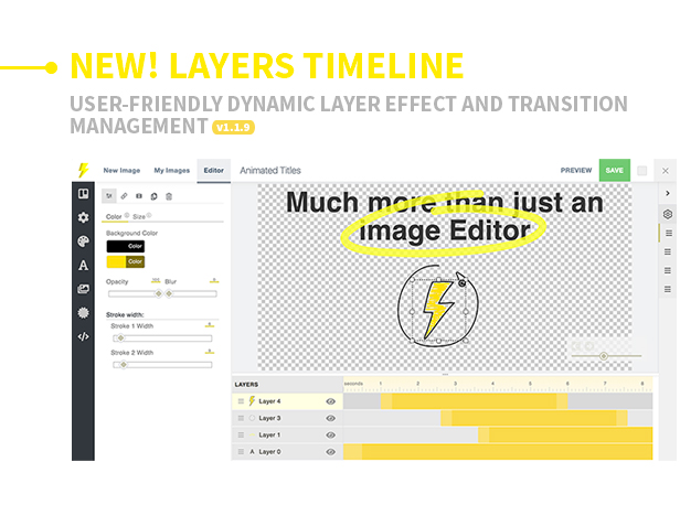 User-friendly dynamic layer effect and transision management