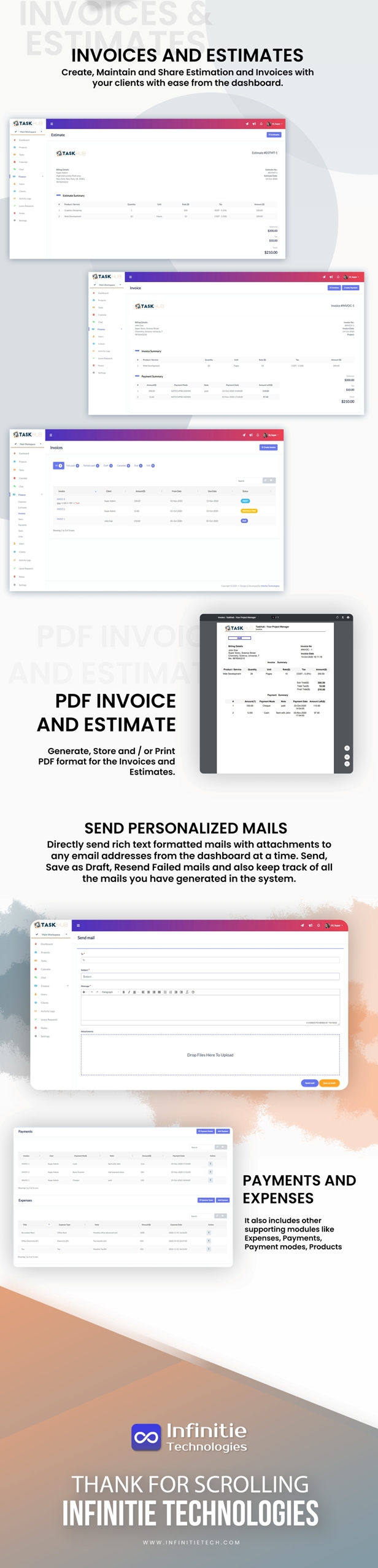 6 - finance-invoices-estimates-payments-expenses-mails - Taskhub SaaS - v1.0