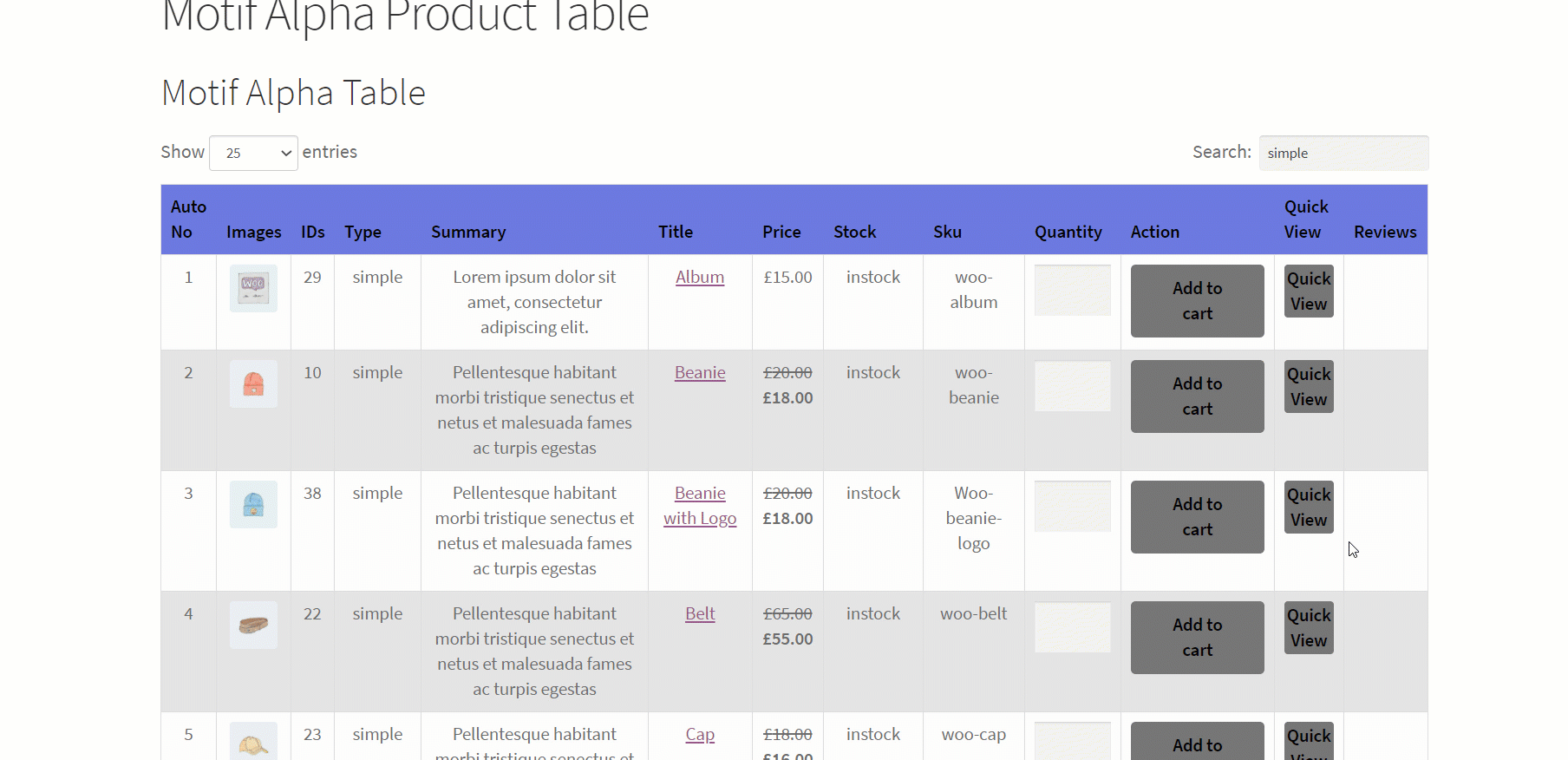 WooCommerce Product Table Listing - 4