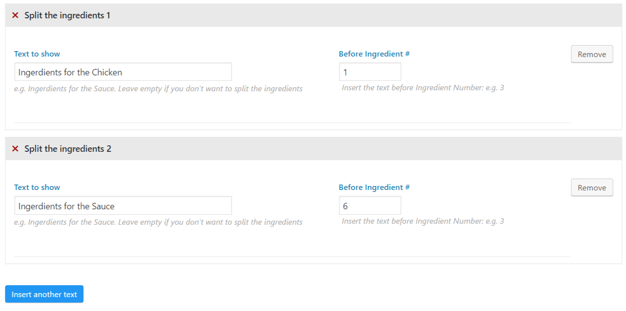 Recipe Calculator Split the Ingredients