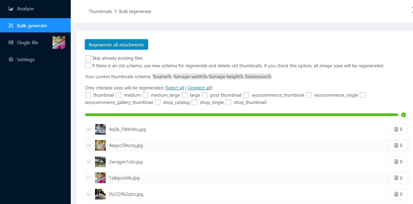 WordPress Real Thumbnail Generator - Bulk Regenerate Thumbnails / Upload folder - 9