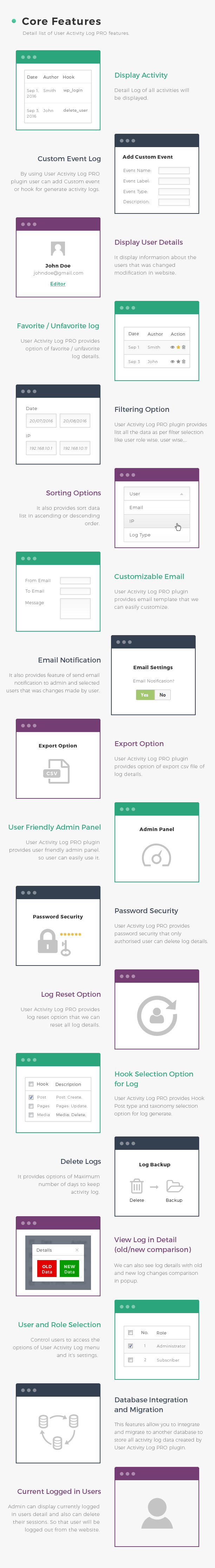 User Activity Log Pro Key Features