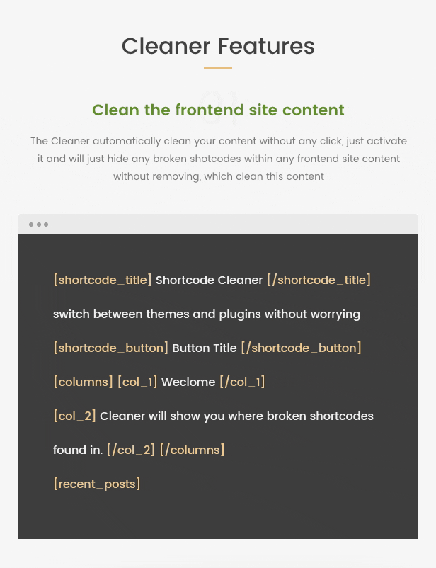 Shortcode Cleaner - Clean WordPress Content from Broken Shortcodes - 4