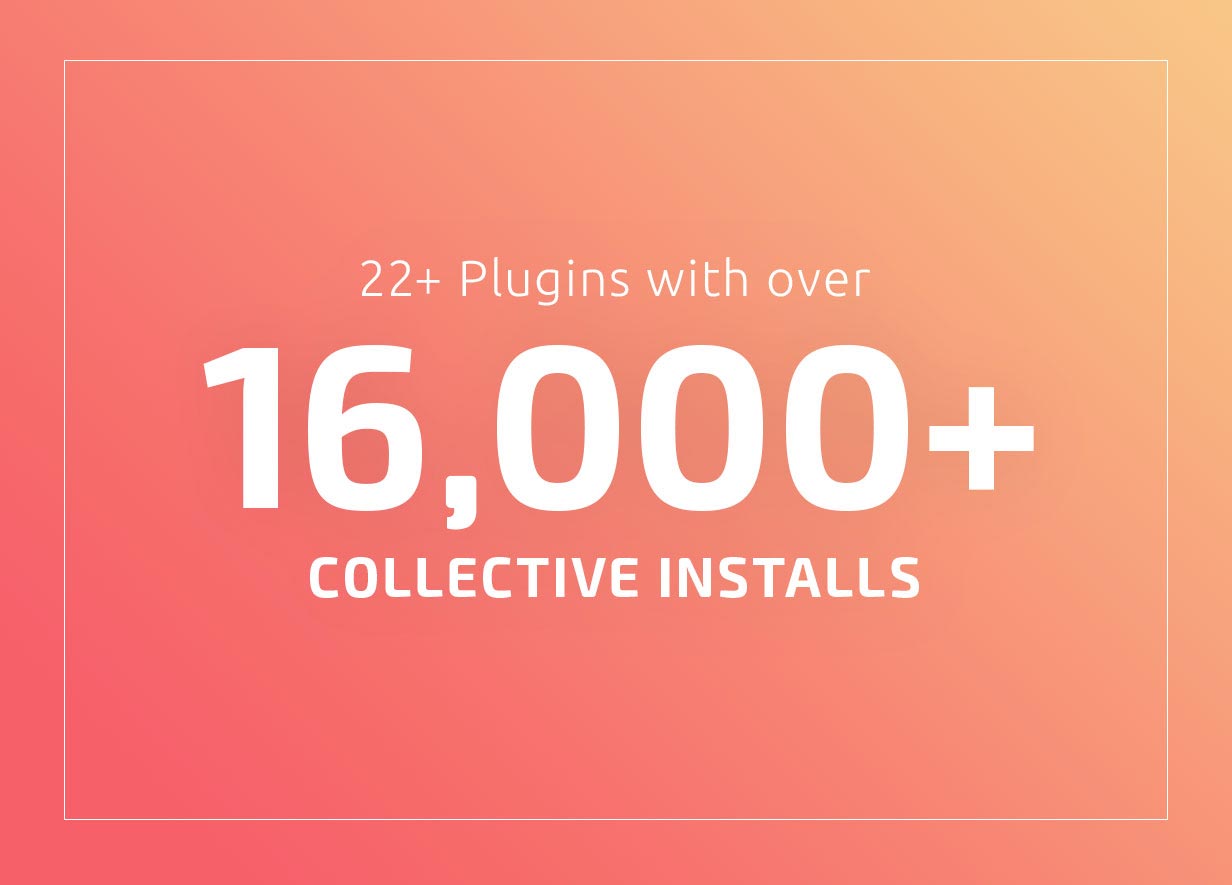 20+ plugins with over 12,000+ collective installs.