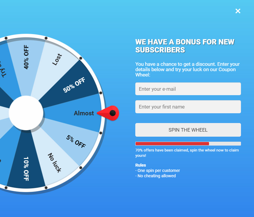 Coupon Wheel For WooCommerce and WordPress - 5