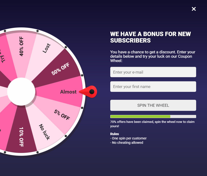 Coupon Wheel For WooCommerce and WordPress - 6