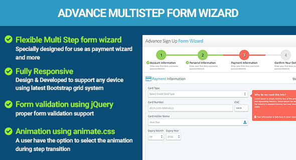 Multi Step Form Wizard jQuery Validation – Promex®