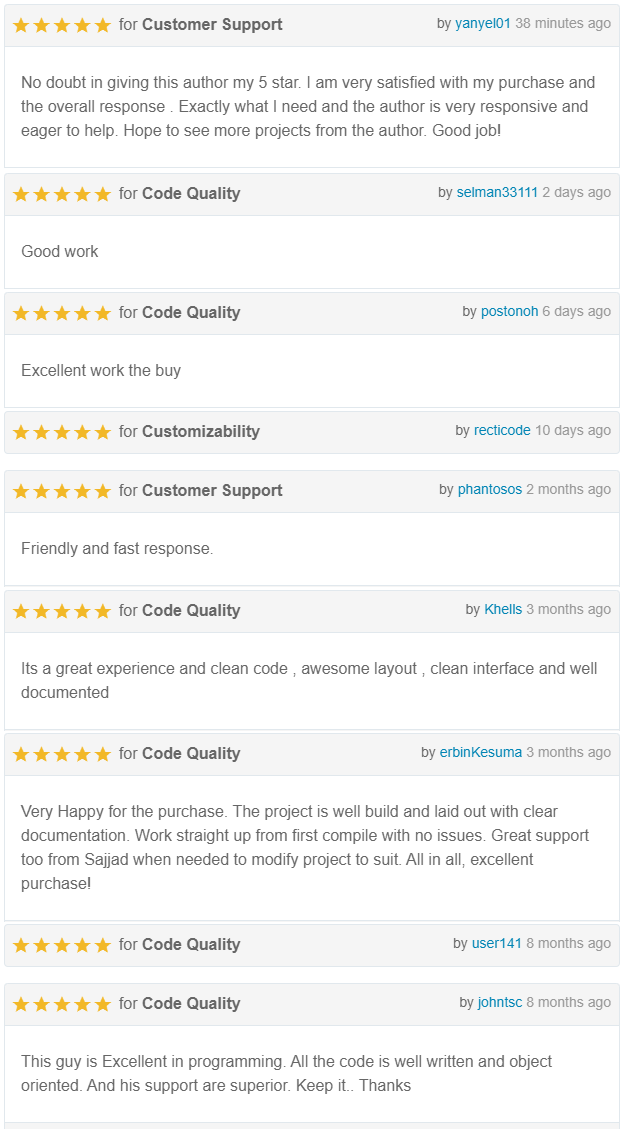 5 Star Reviews of eCommerceMVC