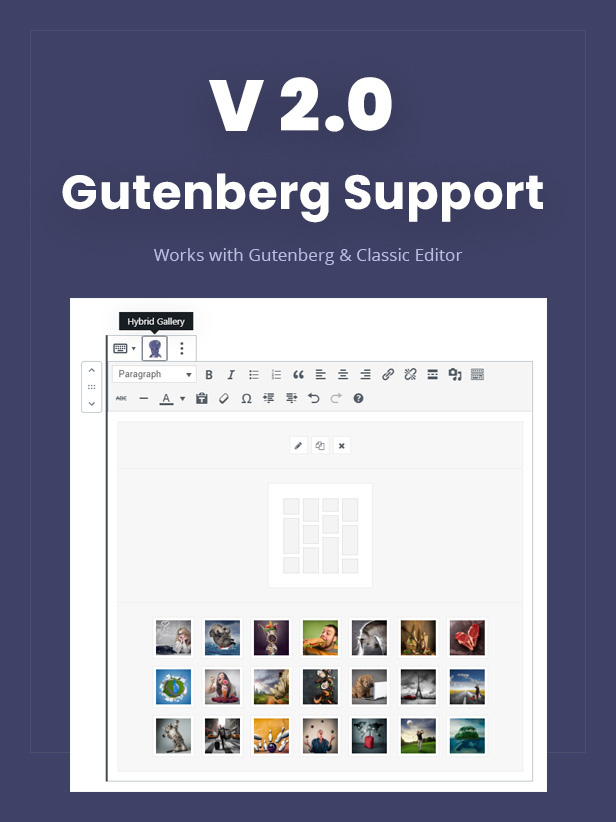 Hybrid Gallery - Gutenberg Support