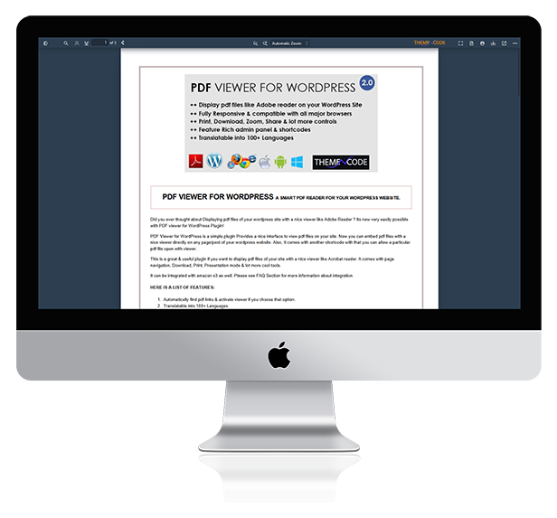 PDF viewer For WordPress Preview