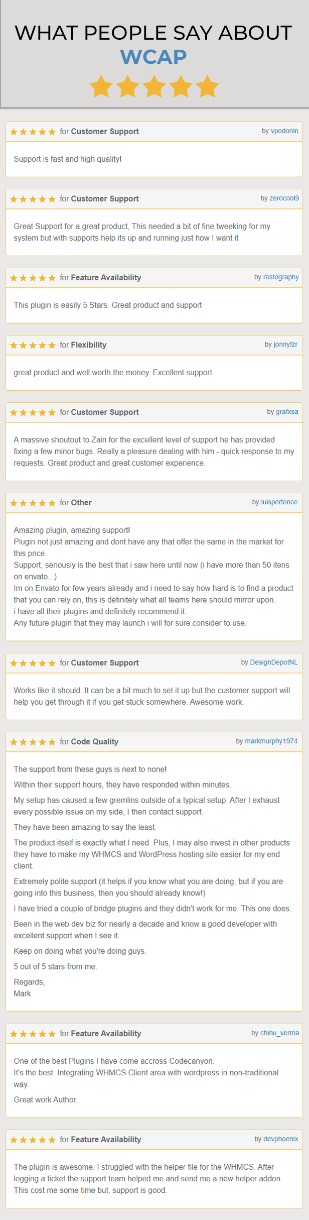 Customer reviews for WHMCS Client Area - WHMCS Bridge Alternate