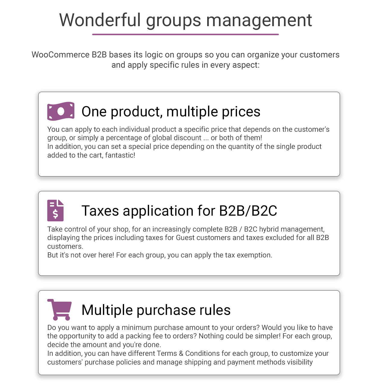 WooCommerce B2B - Groups management