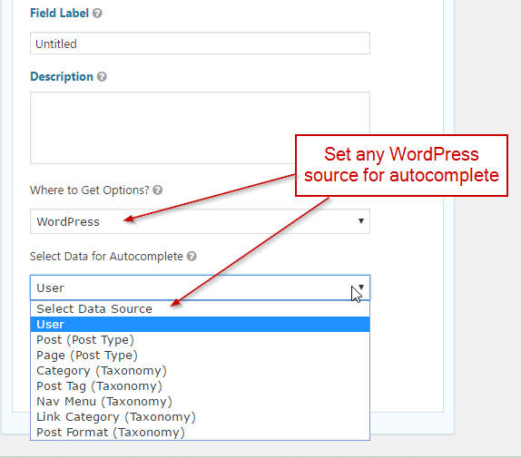 WordPress sources for autocomplete