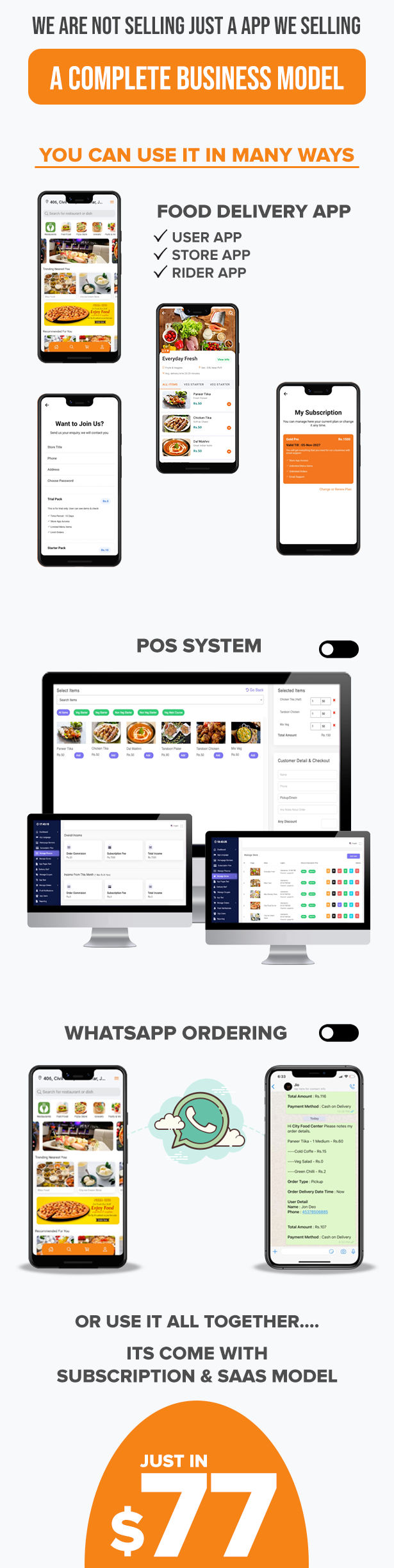 Food Delivery App + POS System + WhatsApp Ordering - Complete SaaS Solution (ionic 5 & Laravel) - 3