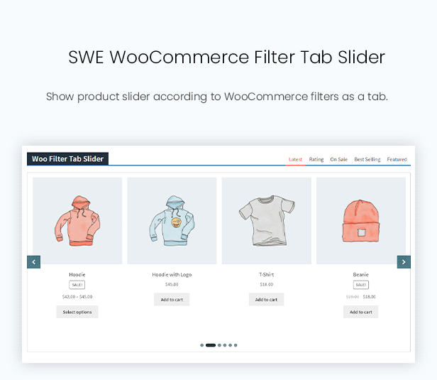 WooCommerce Filter Tab Slider Widget in Woo Elements - Elementor Addons for WooCommerce WordPress Plugin