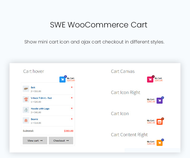 WooCommerce Mini Cart Widget in Woo Elements - Elementor Addons for WooCommerce WordPress Plugin