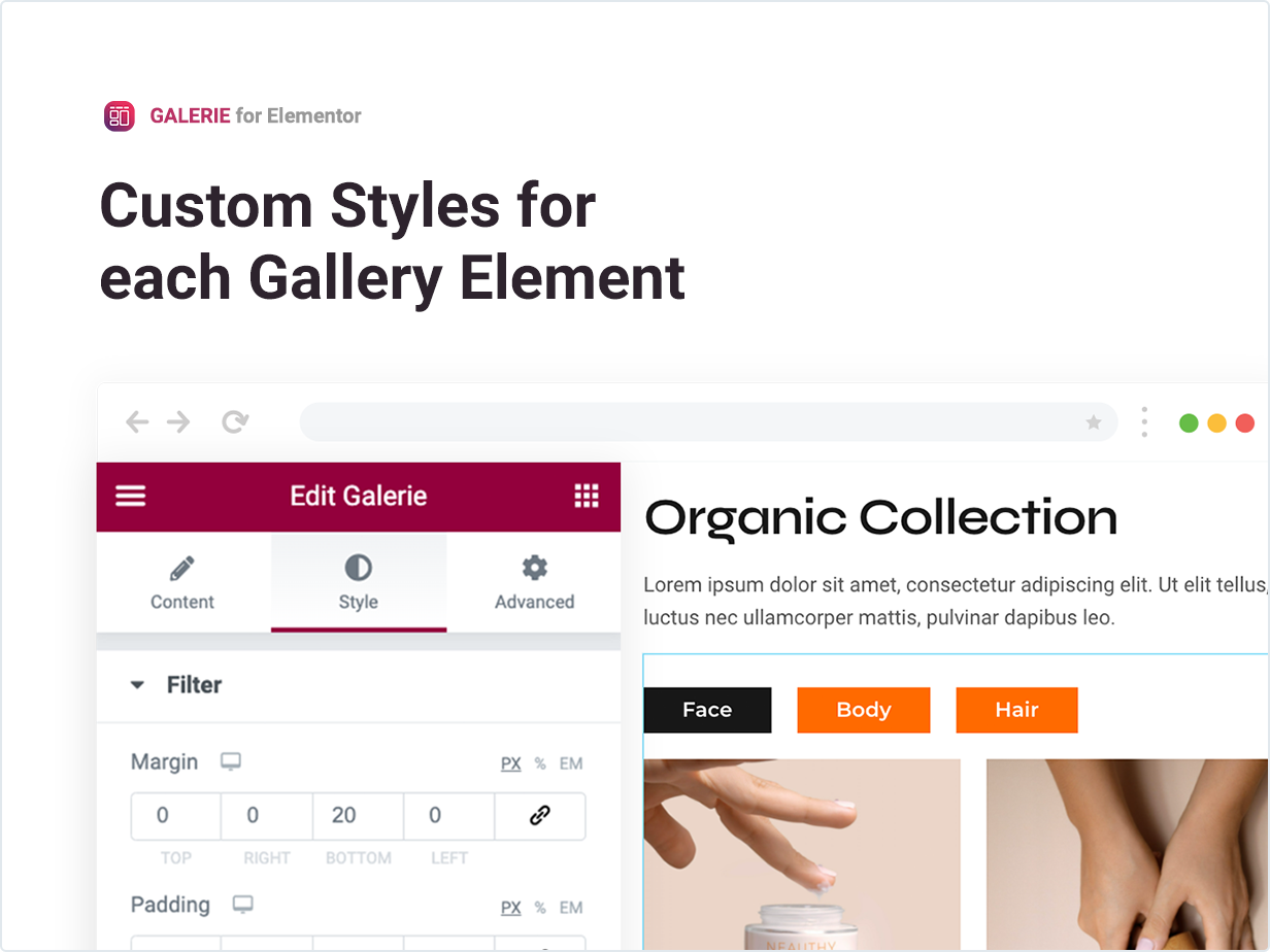 Custom styles for each Gallery element