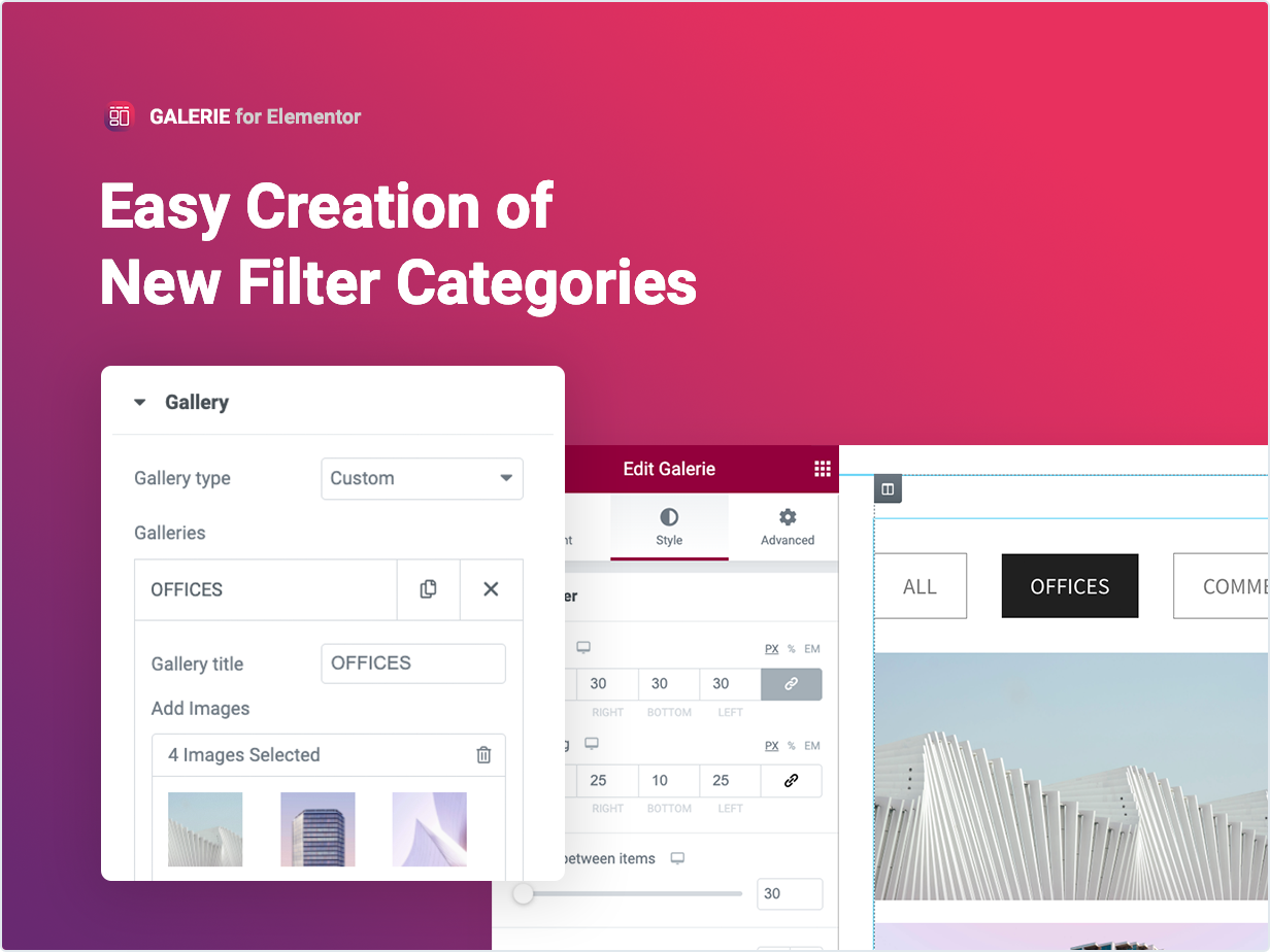 Easy creation of new filter categories
