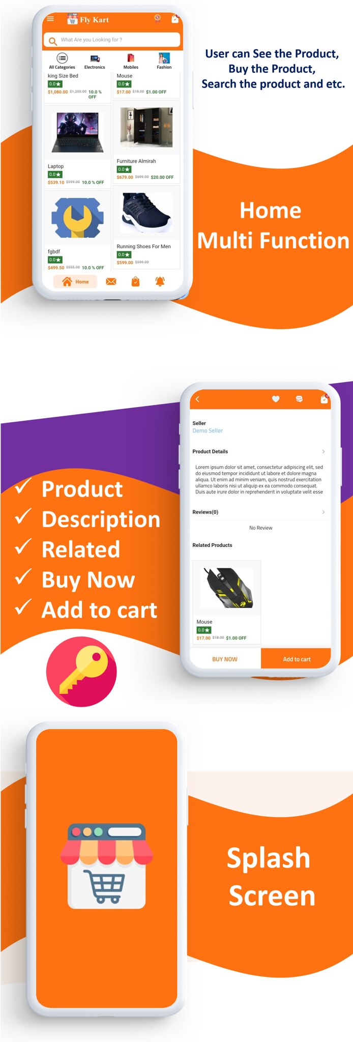 Flykart eCommerce app | Multi-Vendor E-commerce | Complete eCommerce  App | Multi Payment Gateways - 7