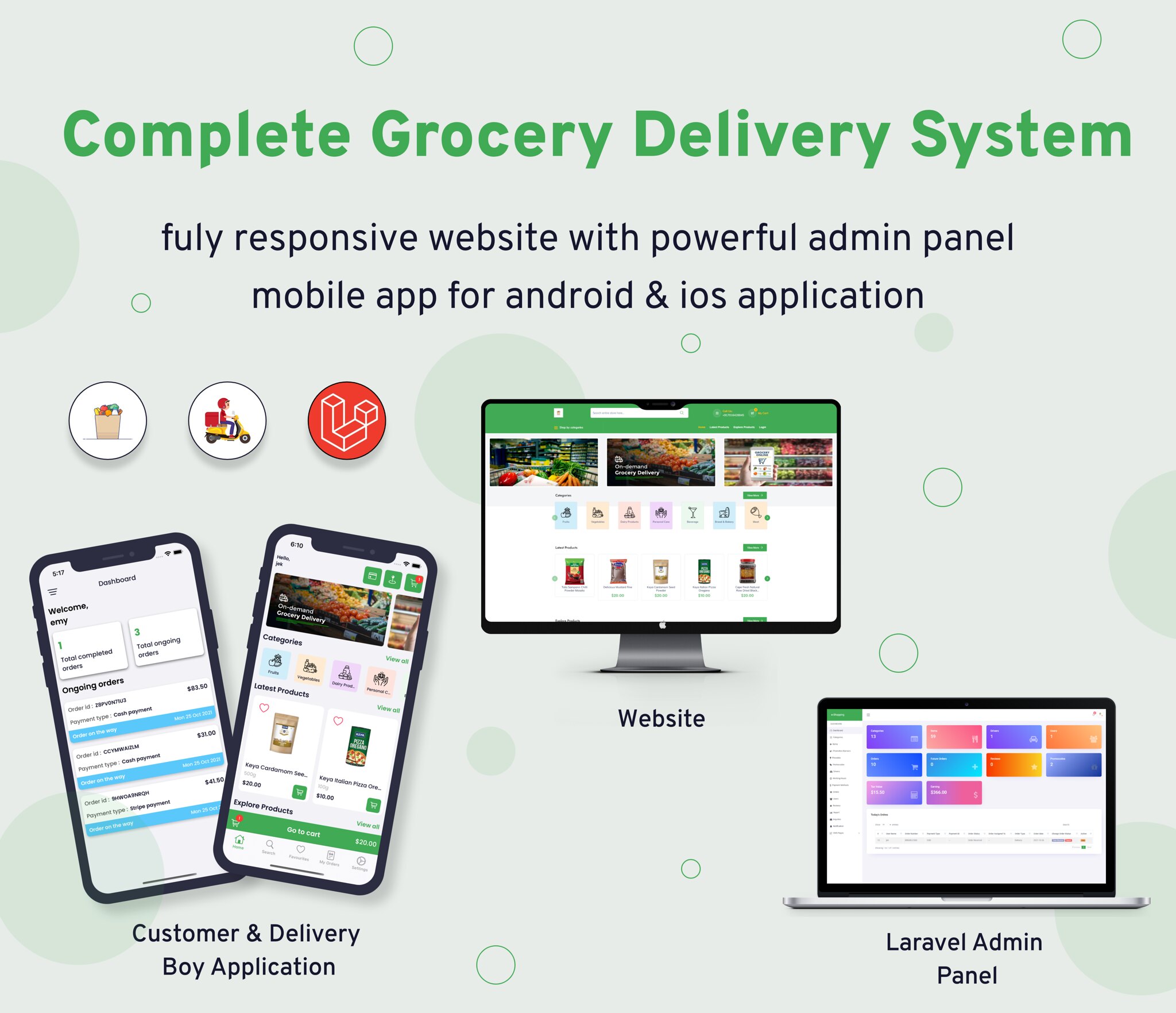 eGrocery - (Grocery, Pharmacy, eCommerce, Store) App and Web with Laravel Admin Panel + DeliveryApp - 1