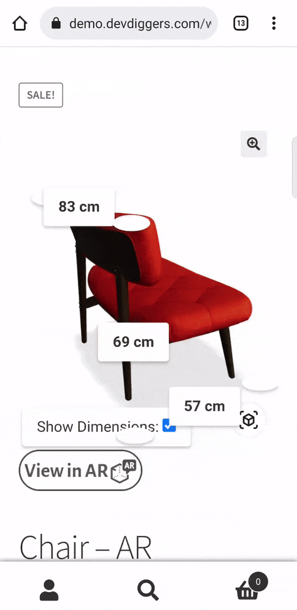 WooCommerce Product View in AR android workflow