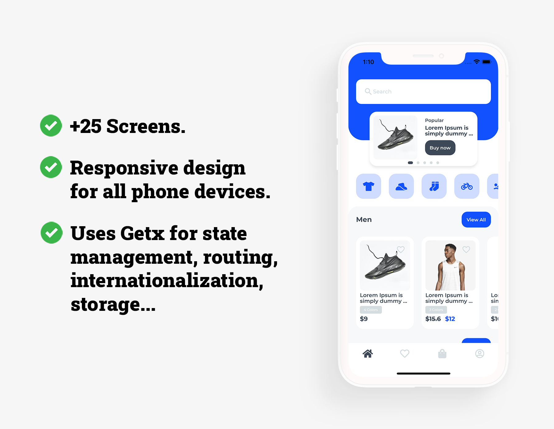 Flutter UI Kit - eCommmerce App for Fashion, Clothes and Sports Brands - 4