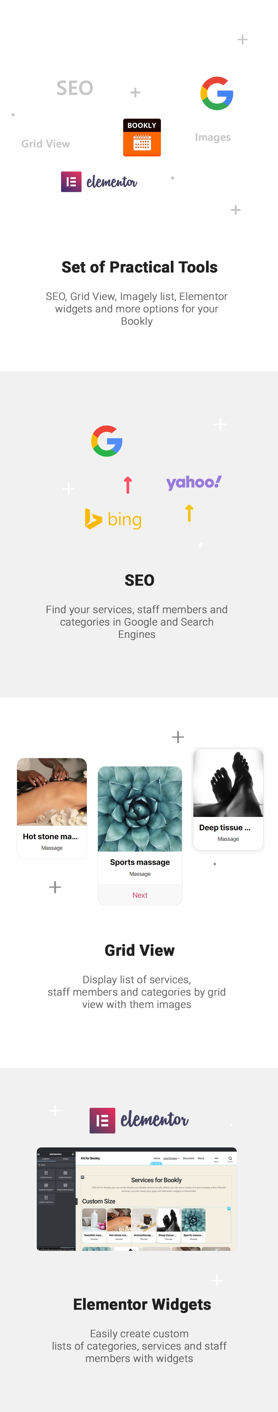 Kit for Bookly - seo, display with images, elementor widgets