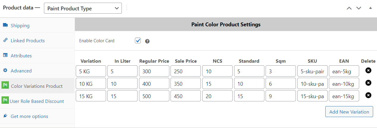 Custom Paint Variation for WooCommerce - 1