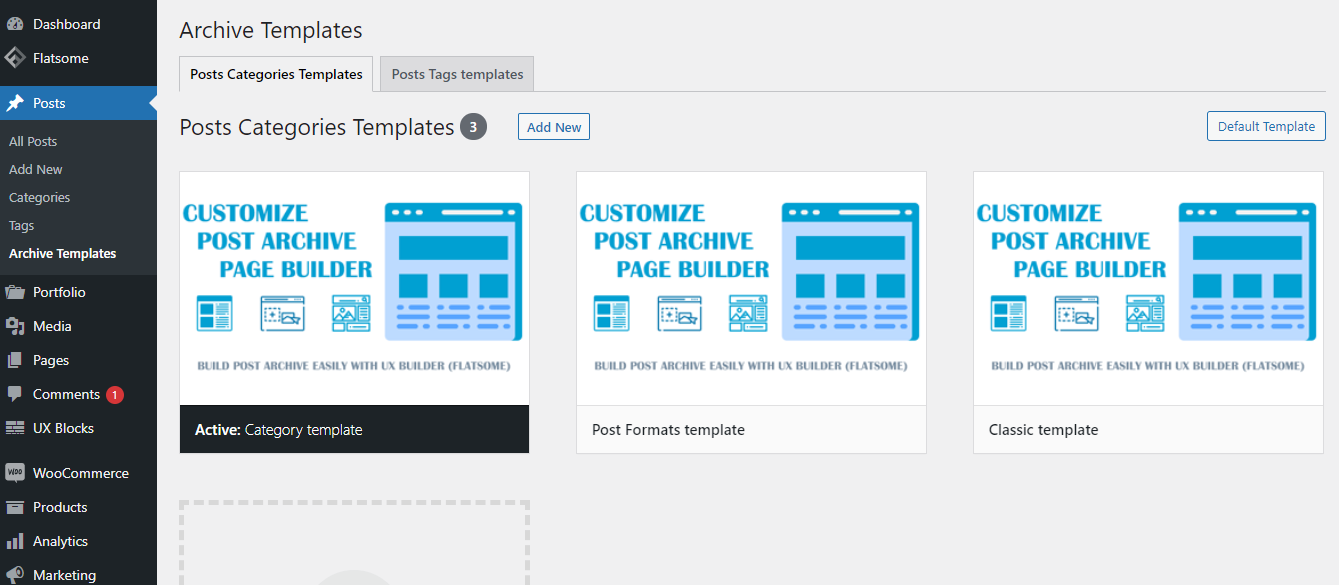 Use the template for all post category pages