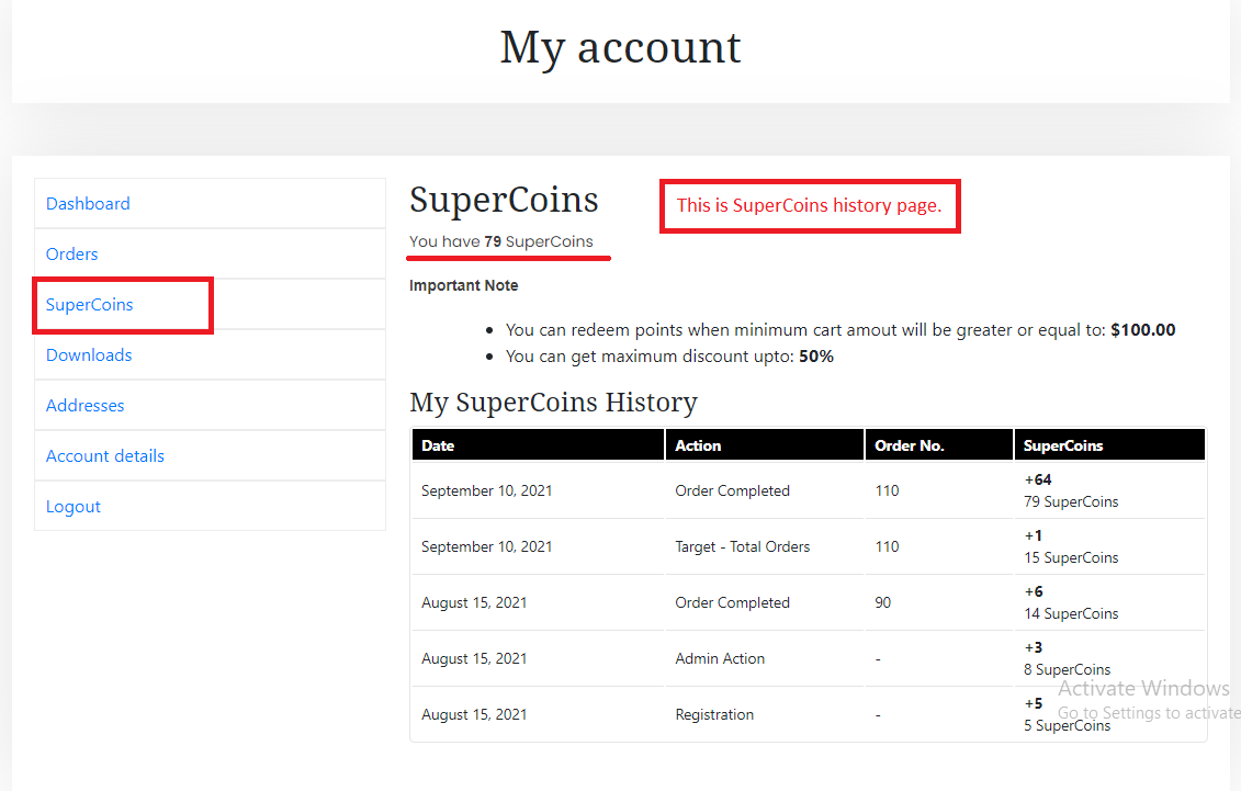 WooCommerce SuperCoins - Points and Rewards - 8