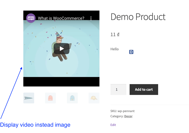 WooCommerce Featured Video