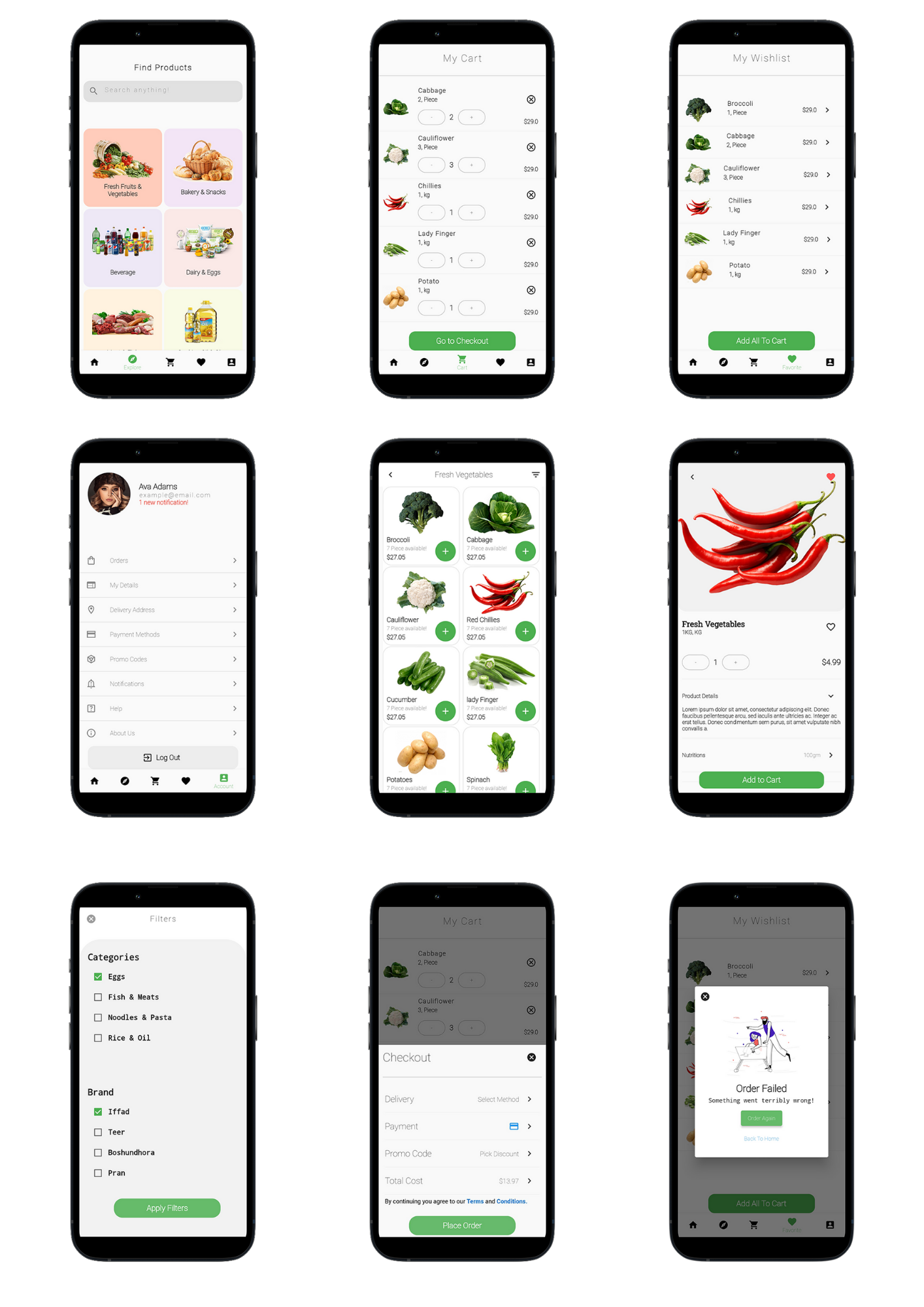 Flutter eCommerce UI Kit for Organic Grocery Shop - 2
