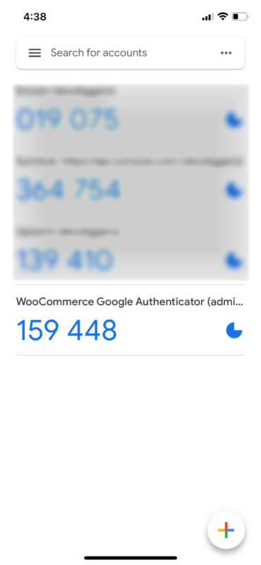 WooCommerce Google Authenticator app page