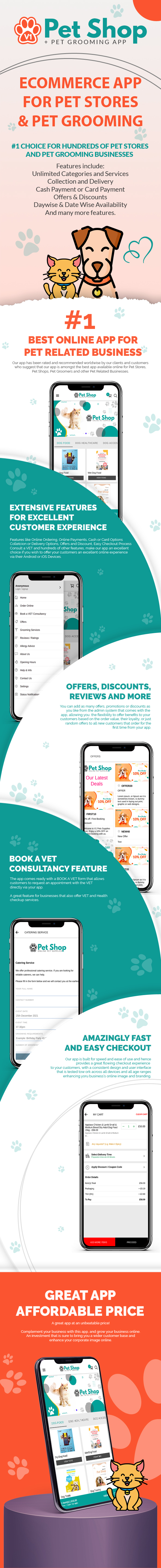 Pet Shop eCommerce Store Online Pet Food Supplies Grooming Services App - 3