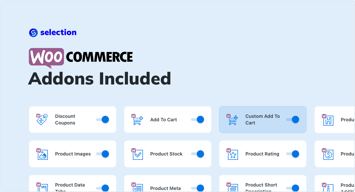 WooCommerce Addons Included