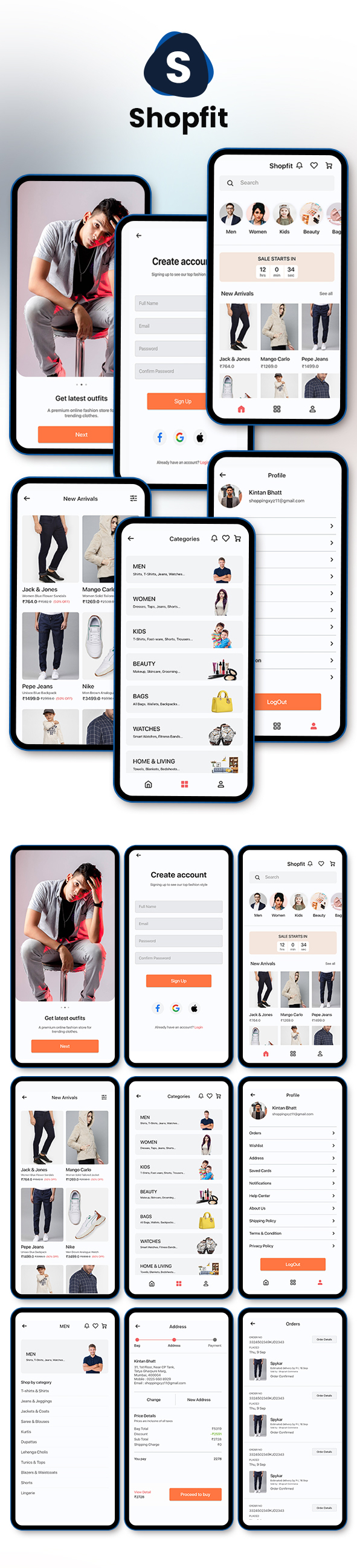 EcomKit - Ecommerce 4 in 1 Flutter App UI Kit - 6