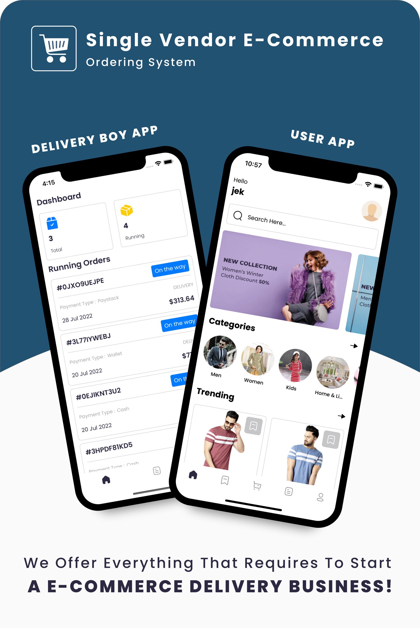 Single vendor eCommerce Android User & Delivery Boy Apps With Backend Admin Panel - 4
