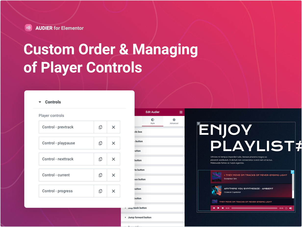 Custom order and managing of player control